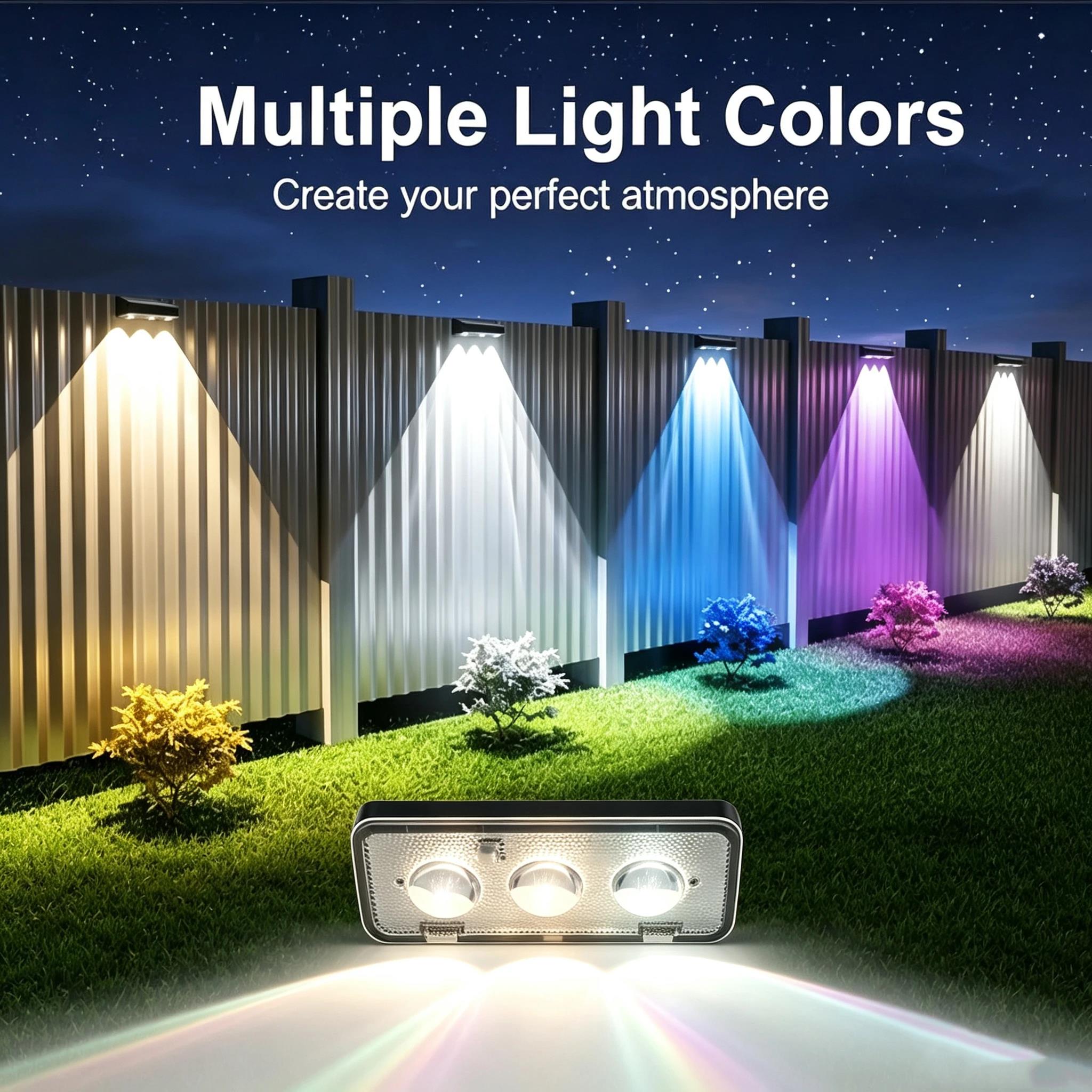 RGB Solar Fence Lights Outdoor - Smart Garden Smart Fence ulasan dan harga