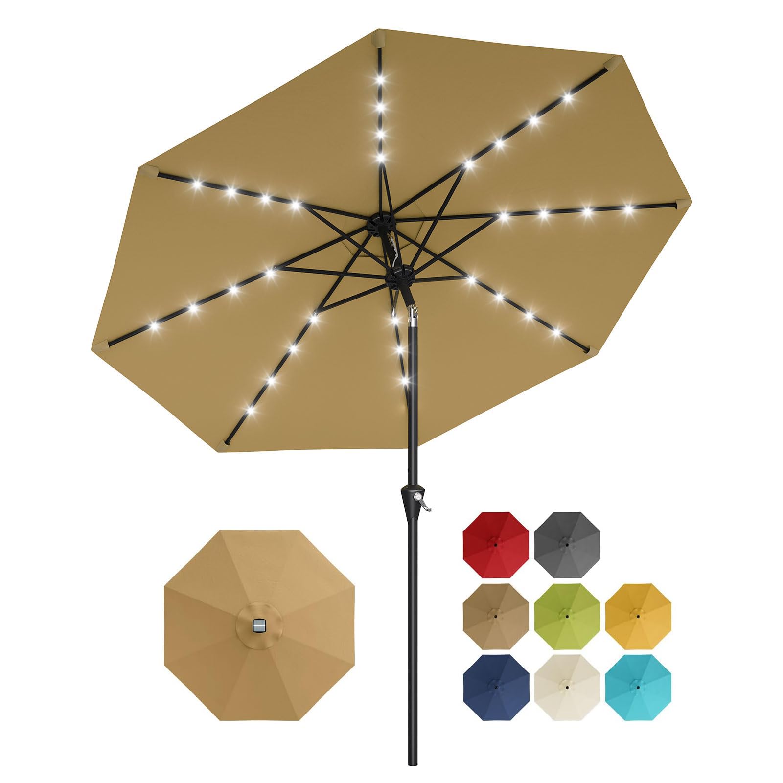 10FT Solar Powered Patio Umbre - Smart Garden Umbrella ulasan dan harga