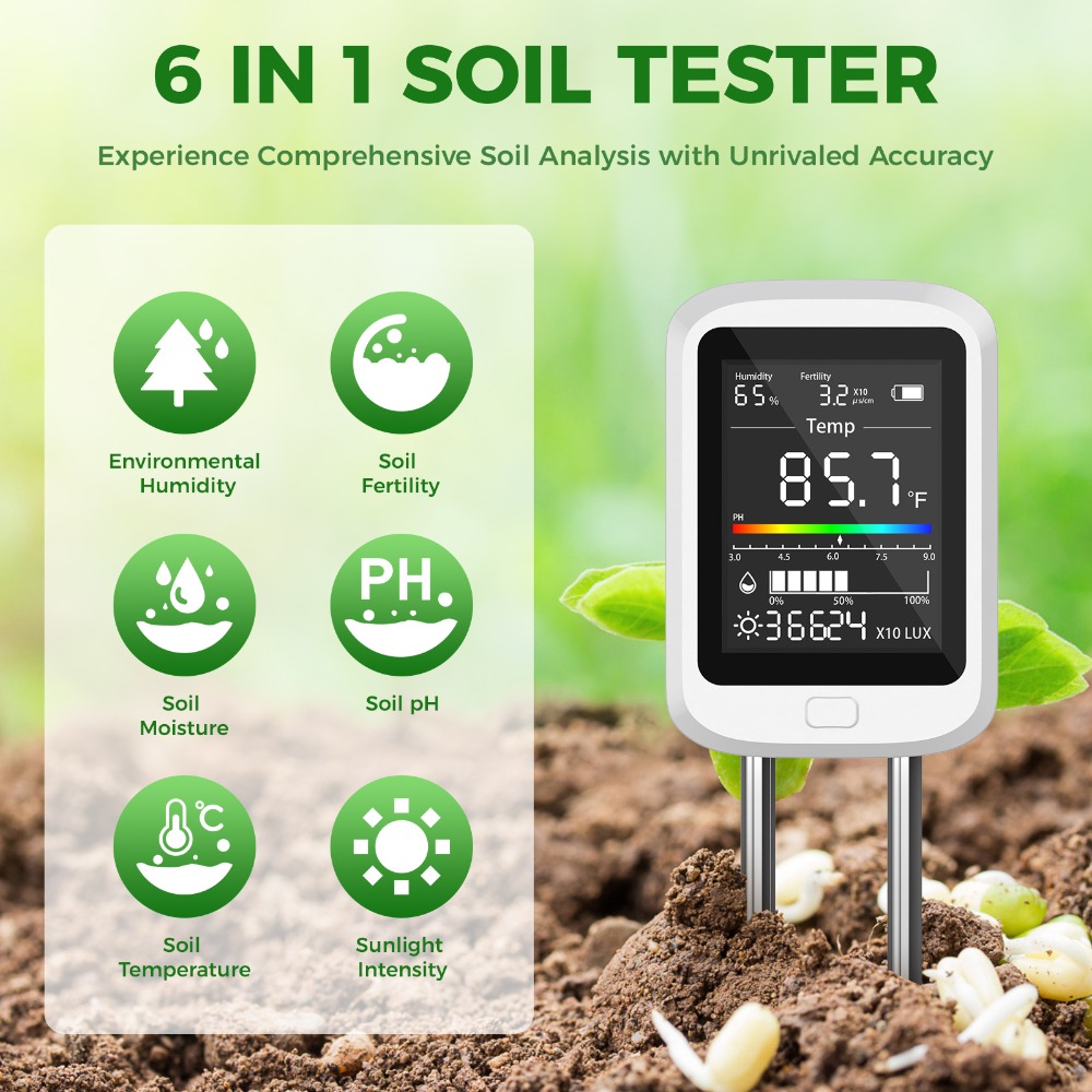 6-in-1 Soil Test Kit Rechargea - Soil Test Digital ulasan dan harga