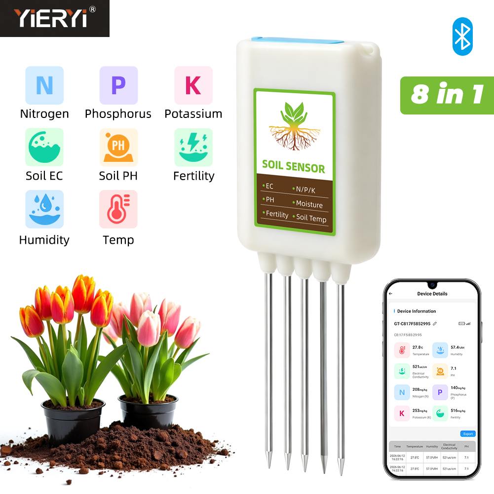 Yieryi Bluetooth 8 in 1 Soil T - Soil Test Digital ulasan dan harga