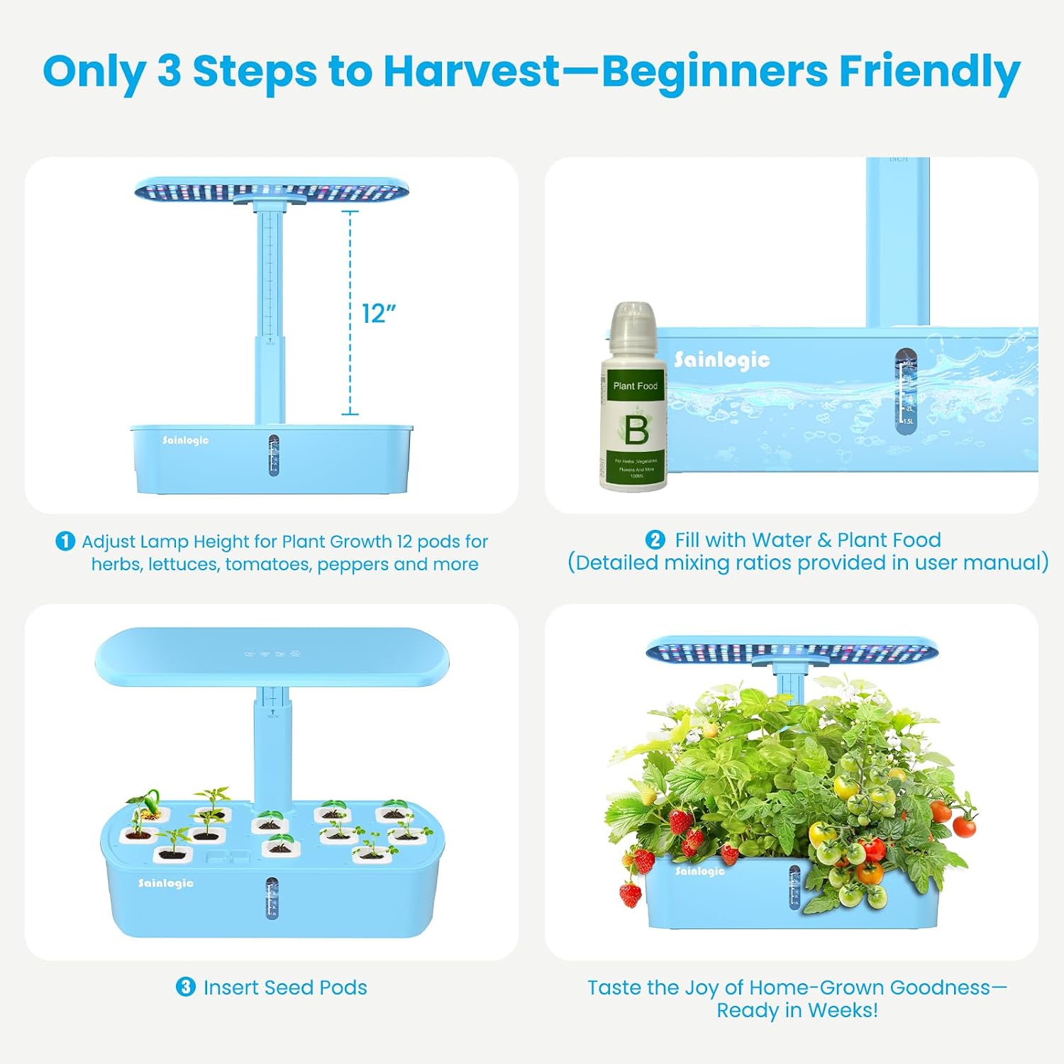 Smart 12 Pods Hydroponics Grow - Smart Pod Garden ulasan dan harga