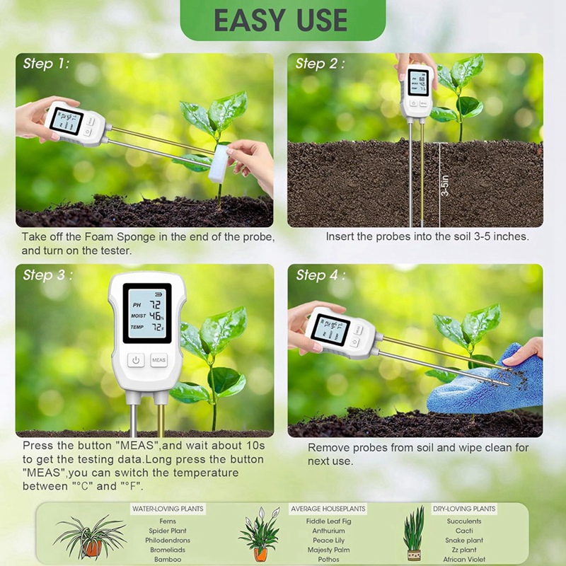 3 in 1 Soil Moisture Meter, Di - Soil Test Digital ulasan dan harga