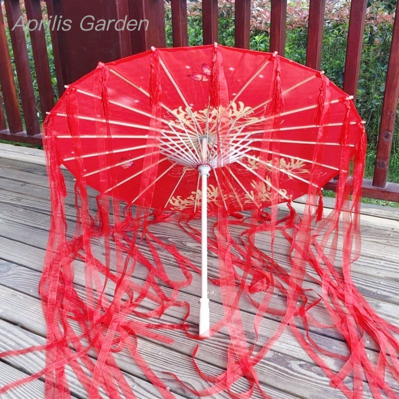 82cm Red Flower Ancient Oil Pa - Smart Garden Umbrella ulasan dan harga
